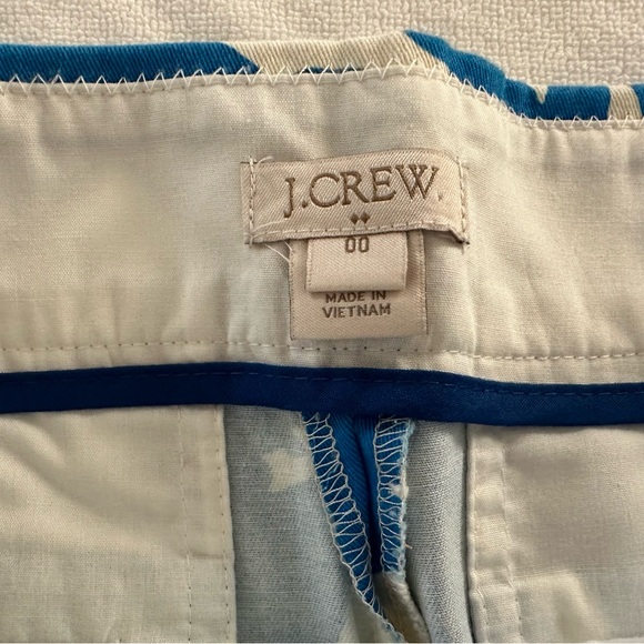 J Crew shorts. Size 00. Blue and white. - Picture 3 of 3